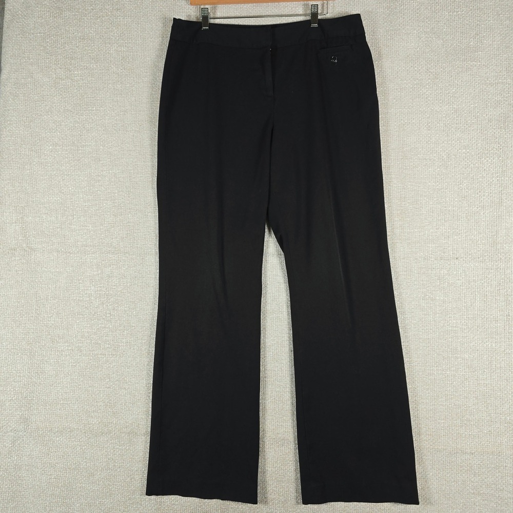 Atelier Luxe Womens Black Dress Pants Size‎ 14 Stretch Straight Leg Trousers